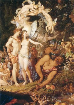 妖精 Painting - ペイトン「オベロンとティタニアの和解」（子供向け）